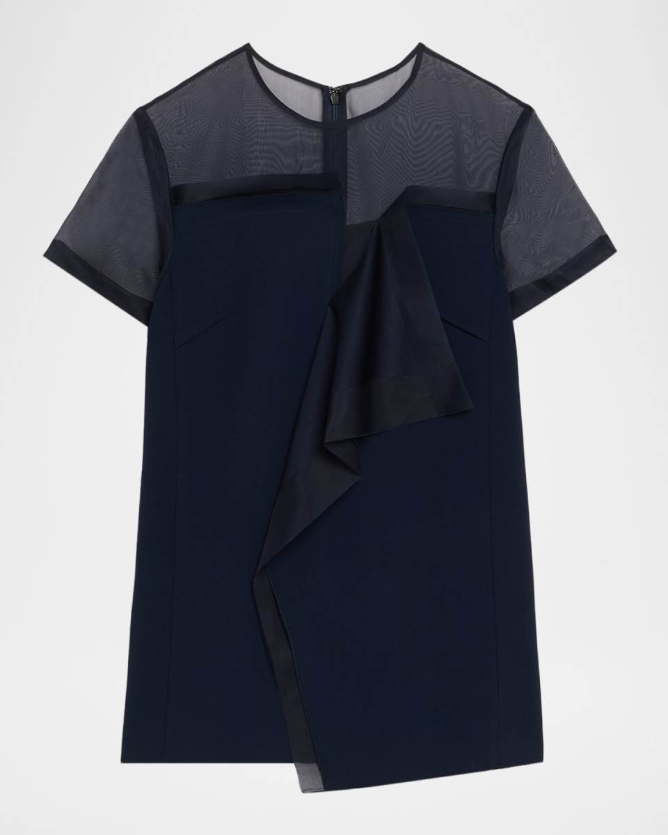 Asymmetrical Drape Crepe Back Satin Top
